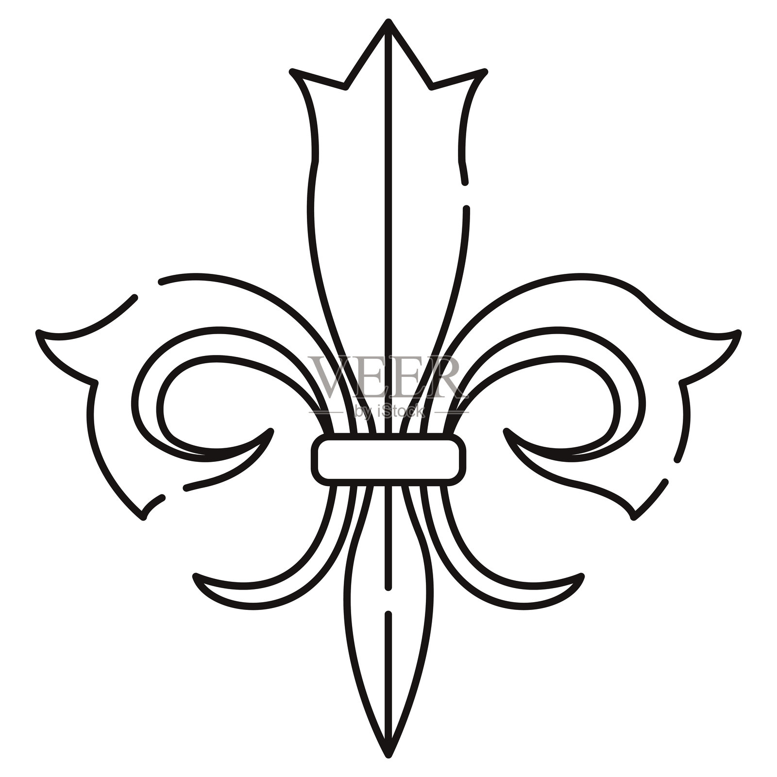 百合花纹章符号图标 矢量图插画图片素材