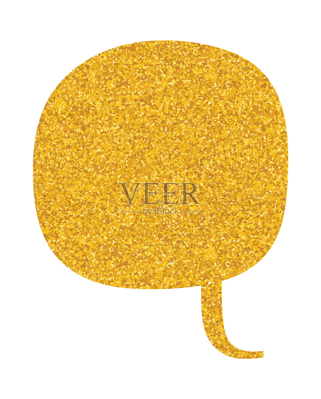 闪闪发光的金色对话气泡插画图片素材