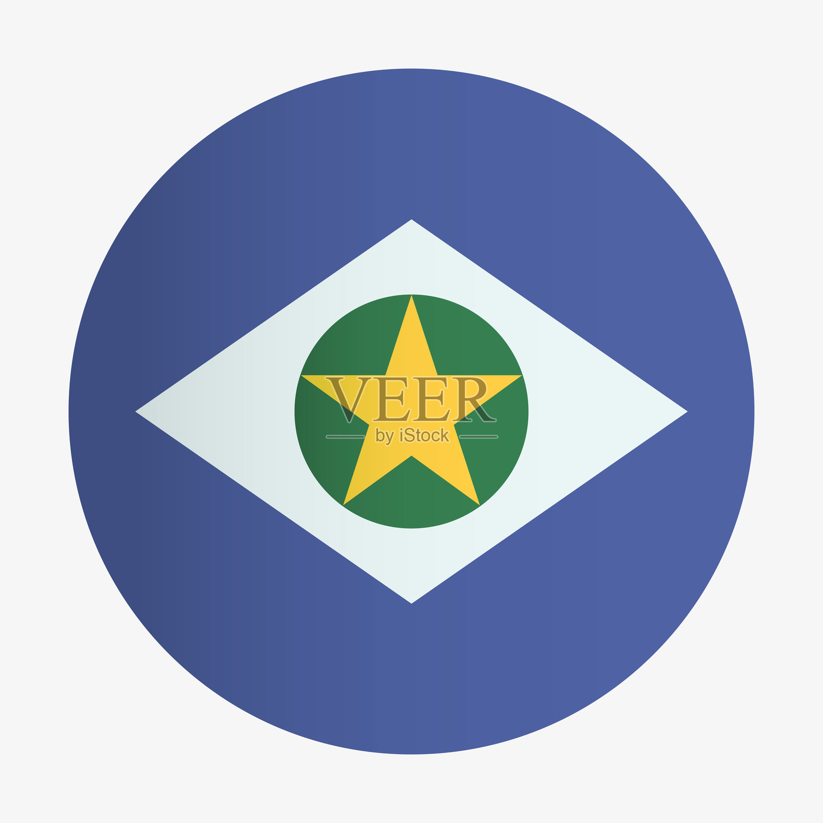 巴西马托格罗索州的旗帜。官方旗帜。圆形徽章。插画图片素材