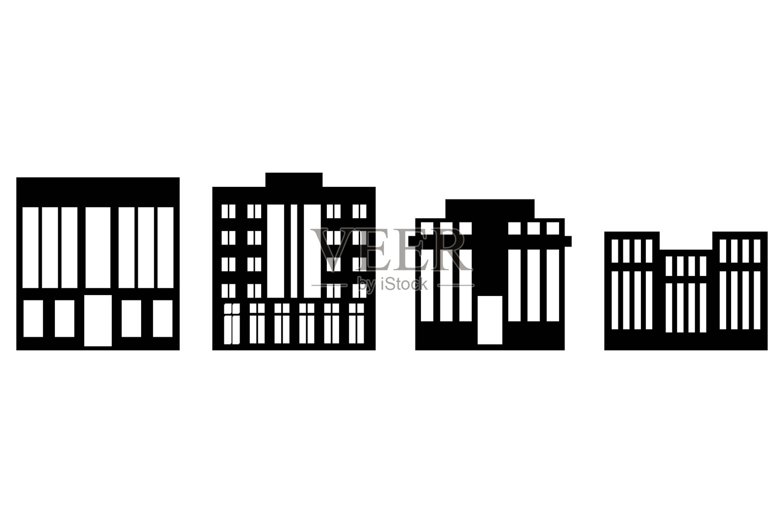 城市高楼图标设计插画图片素材