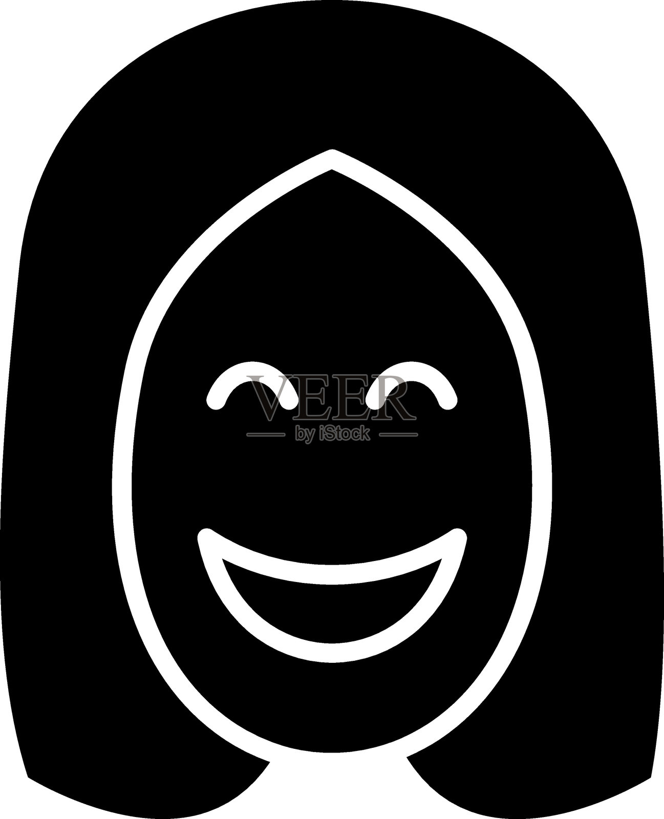 微笑的女人图标样式插画图片素材