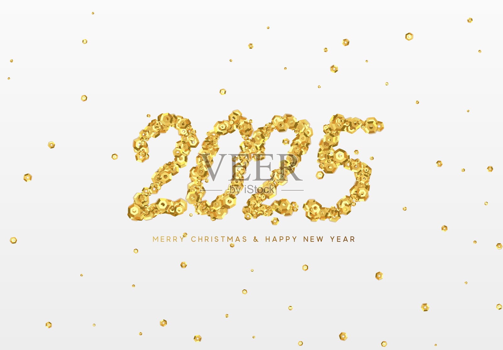 2025年新年快乐。矢量插图插画图片素材