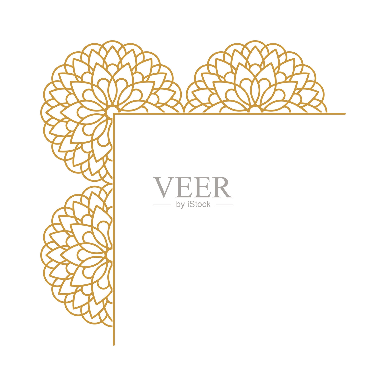 曼荼罗设计元素金色系列插画图片素材