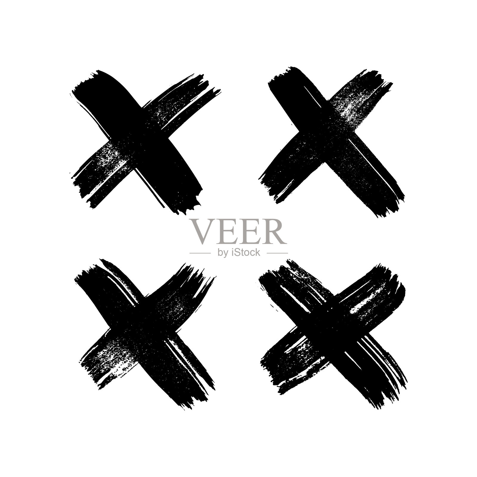 黑色刷子交叉符号插画图片素材