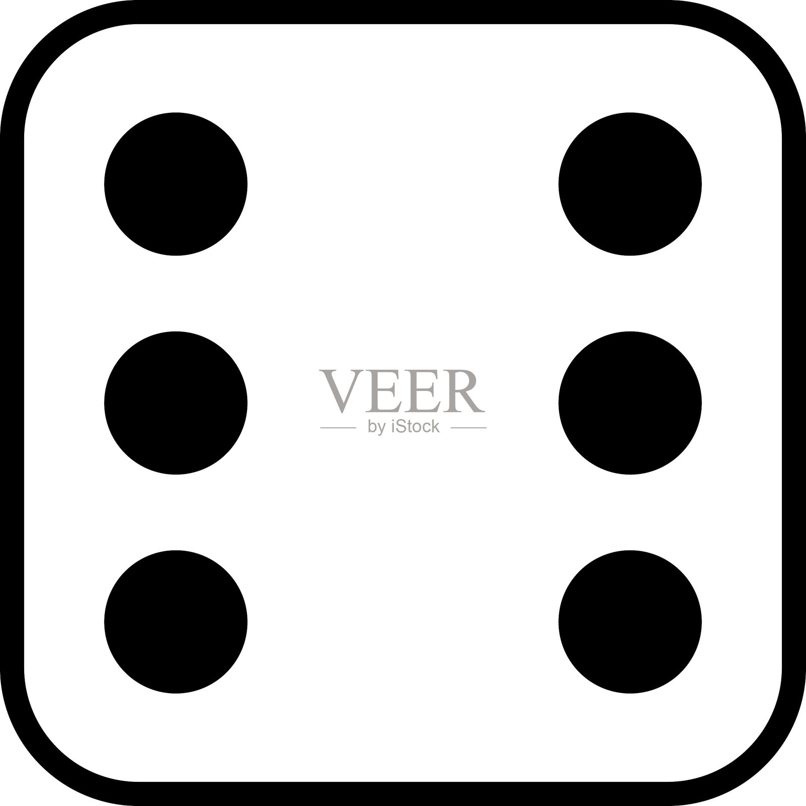 游戏骰子。孤立在白色背景上的一组游戏骰子。线性设计的骰子，点数从一到六。矢量插图。插画图片素材