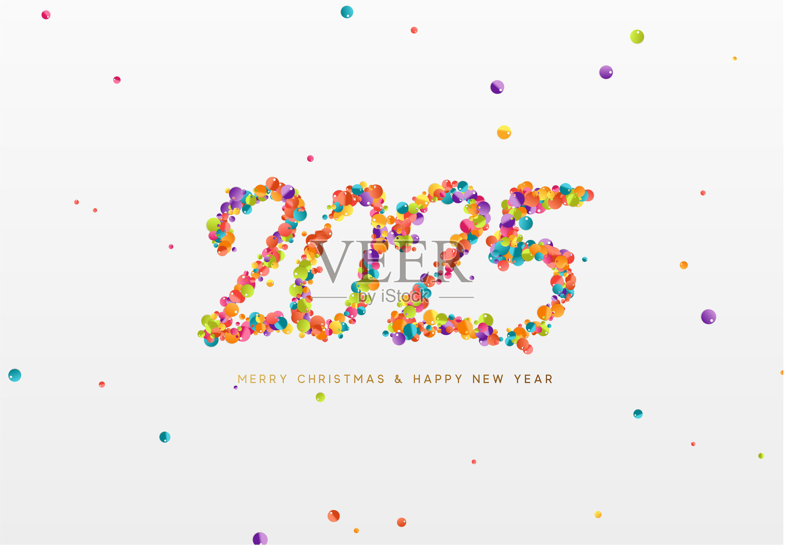 2025年新年快乐。矢量插图插画图片素材