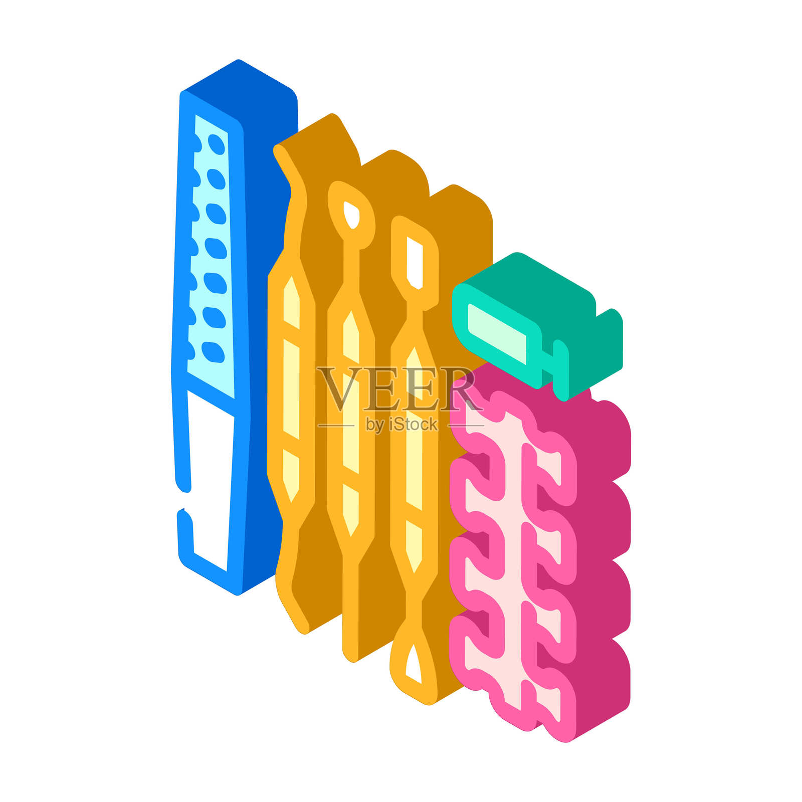 美甲工具水疗治疗等距图标插图插画图片素材