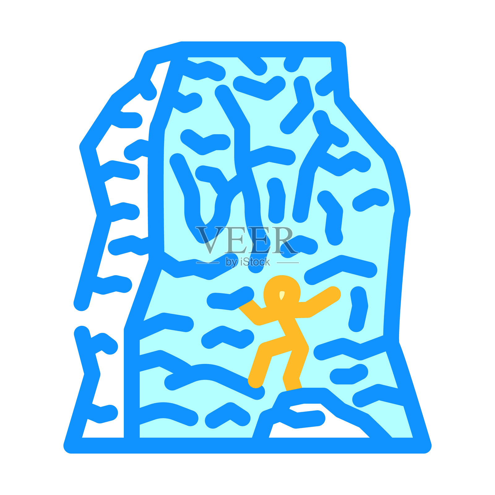 冰攀登冬季彩色图标插图插画图片素材