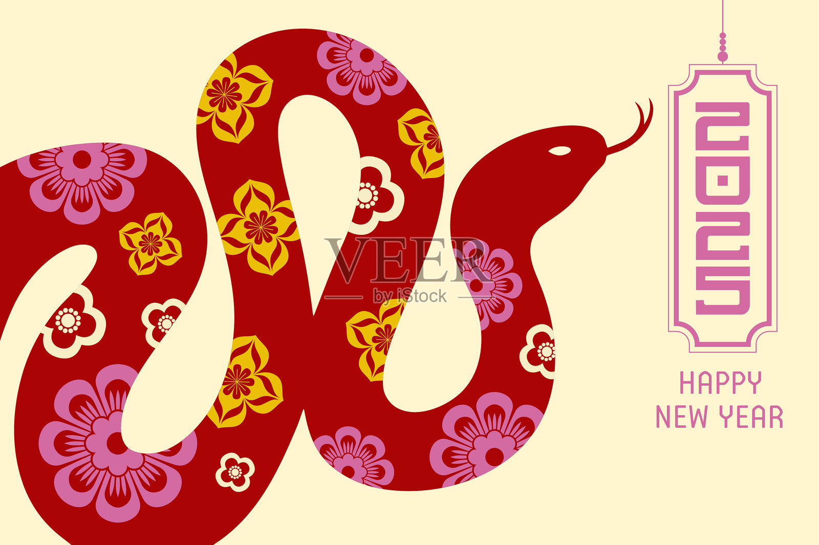 2025年新年，蛇年，2025年矢量插图插画图片素材