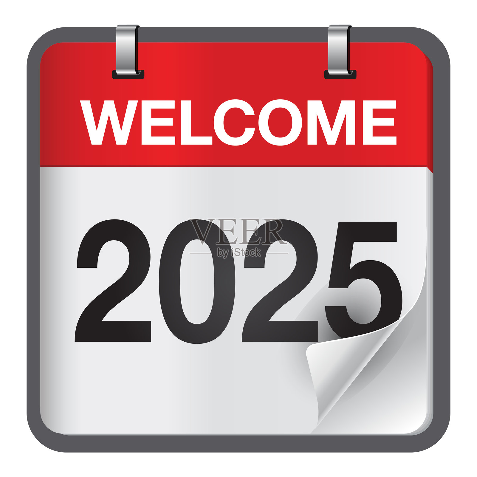 2025年新年日历插画图片素材