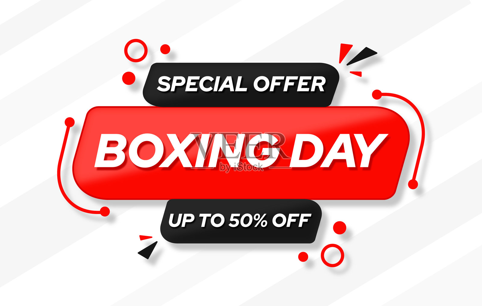 节礼日横幅促销特别优惠，最高可享受50%折扣，背景为单色。插画图片素材