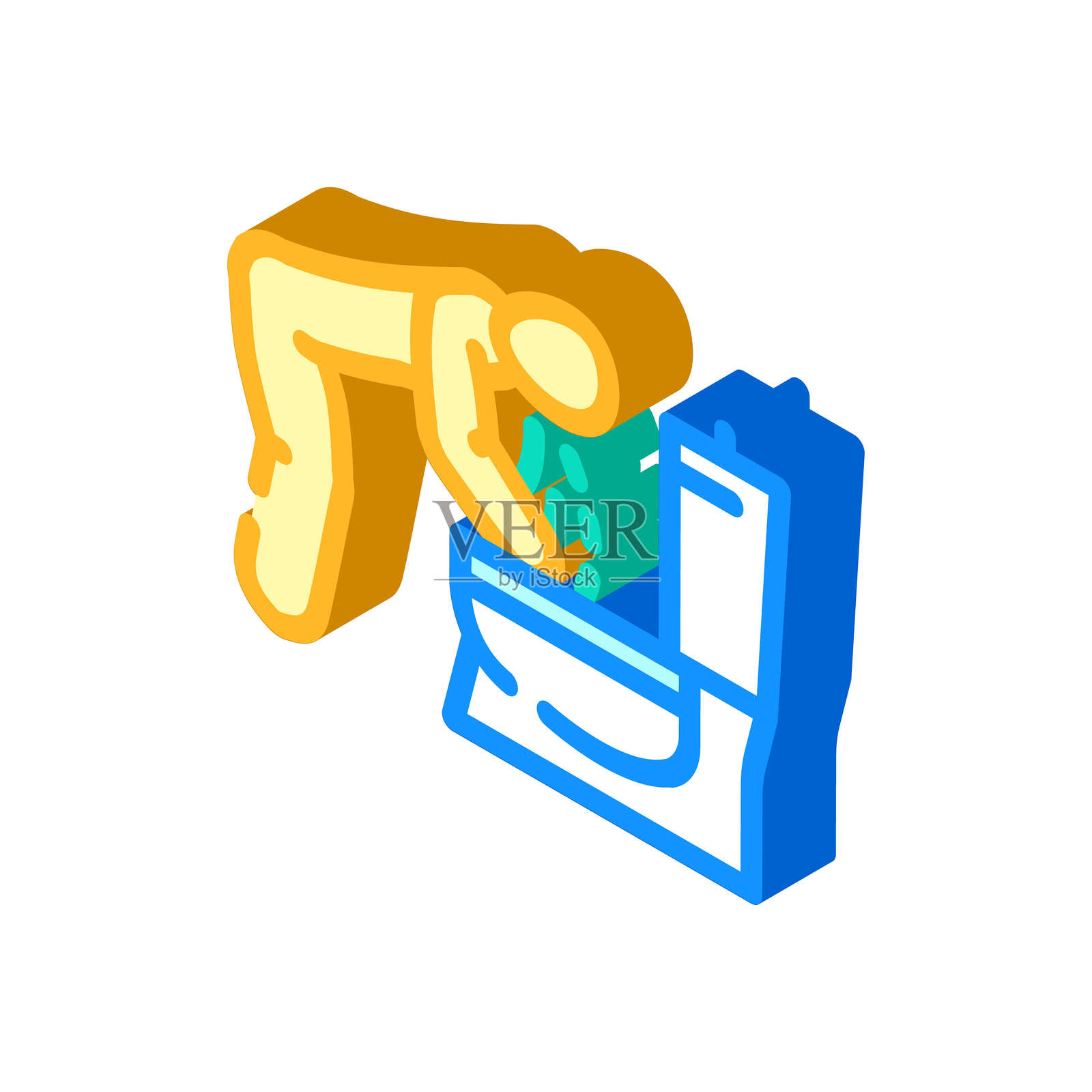 恶心呕吐疾病症状等距图标矢量插图插画图片素材