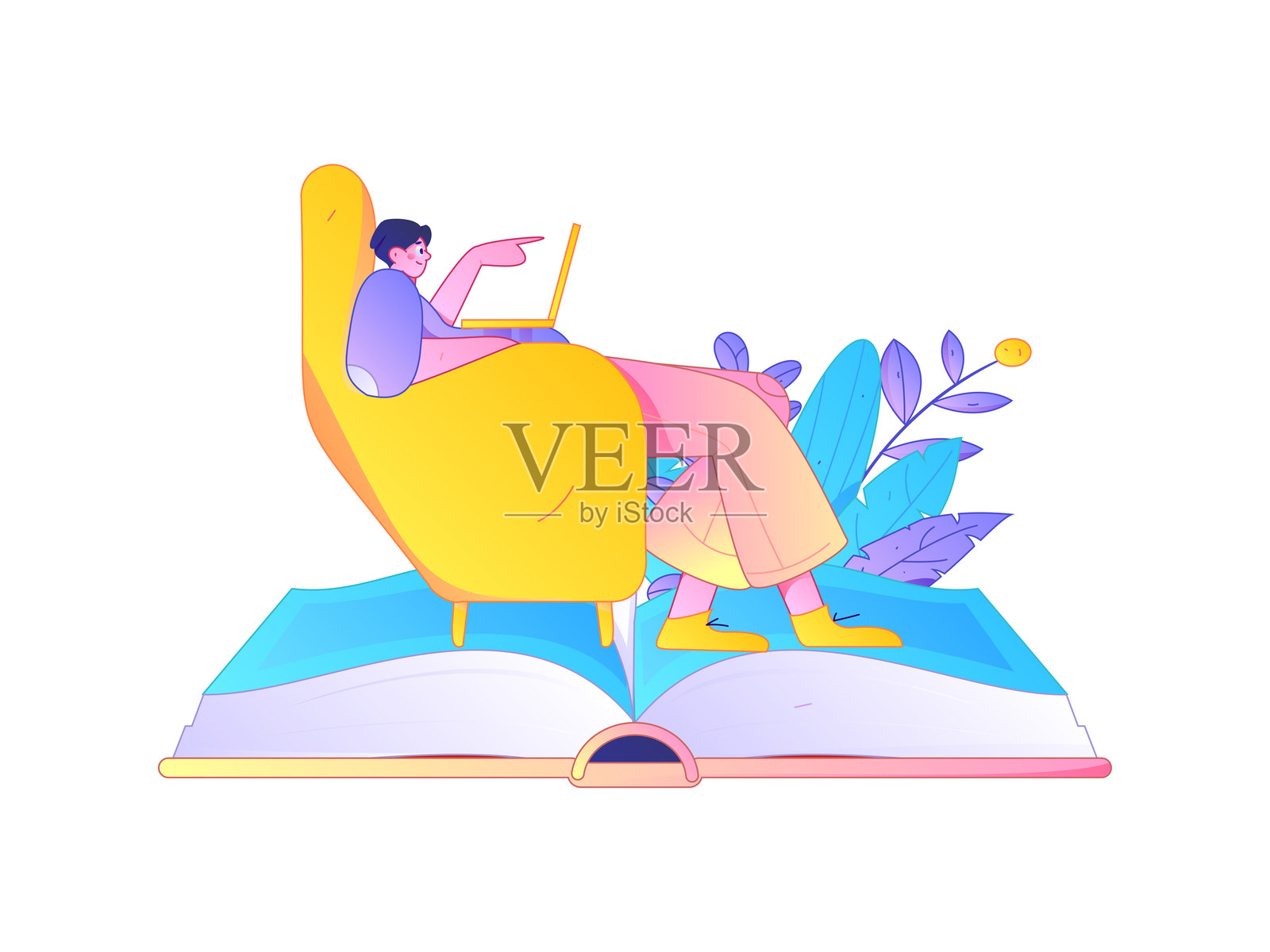 教育与学习的人物扁平矢量概念手绘插图插画图片素材