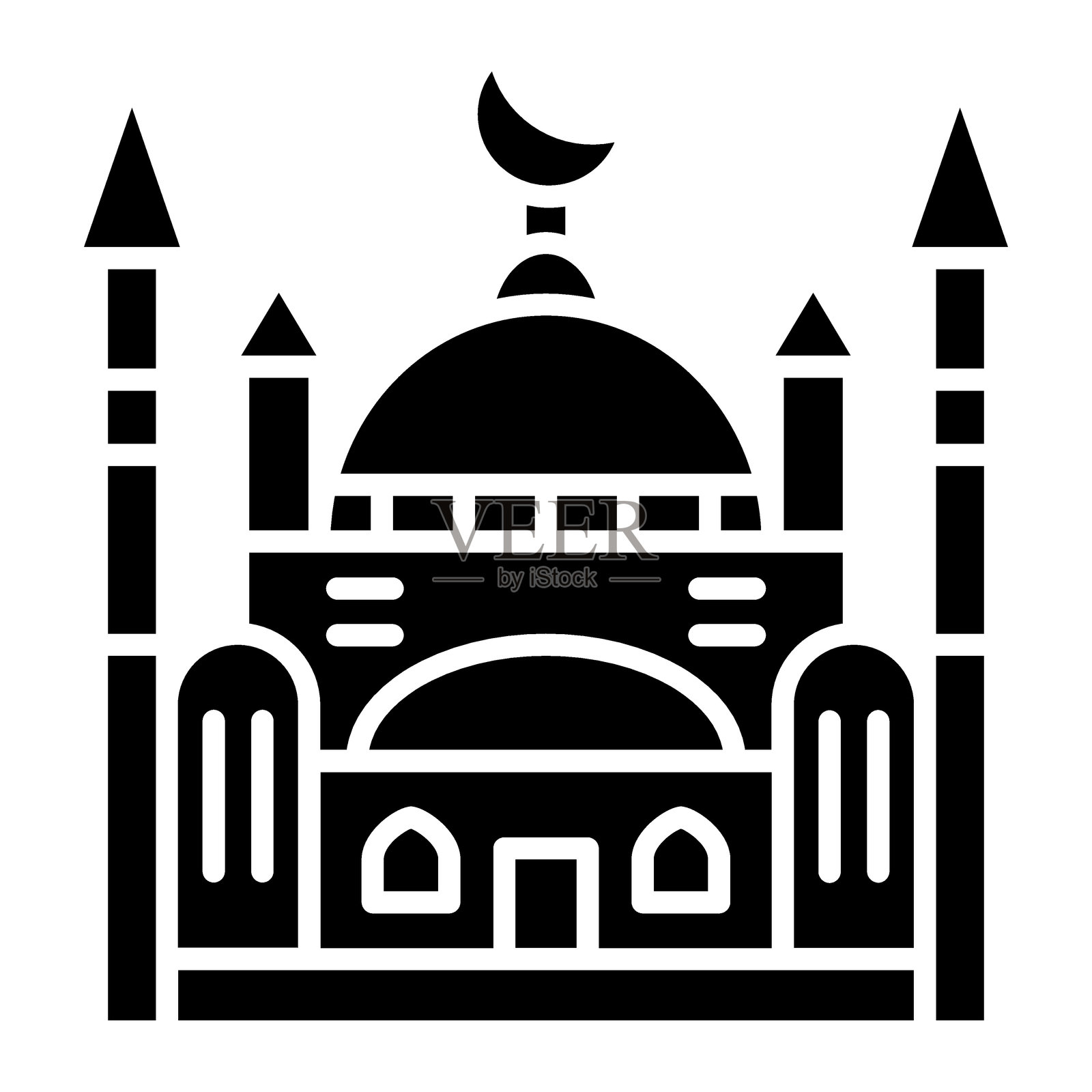 伊斯坦布尔图标风格插画图片素材