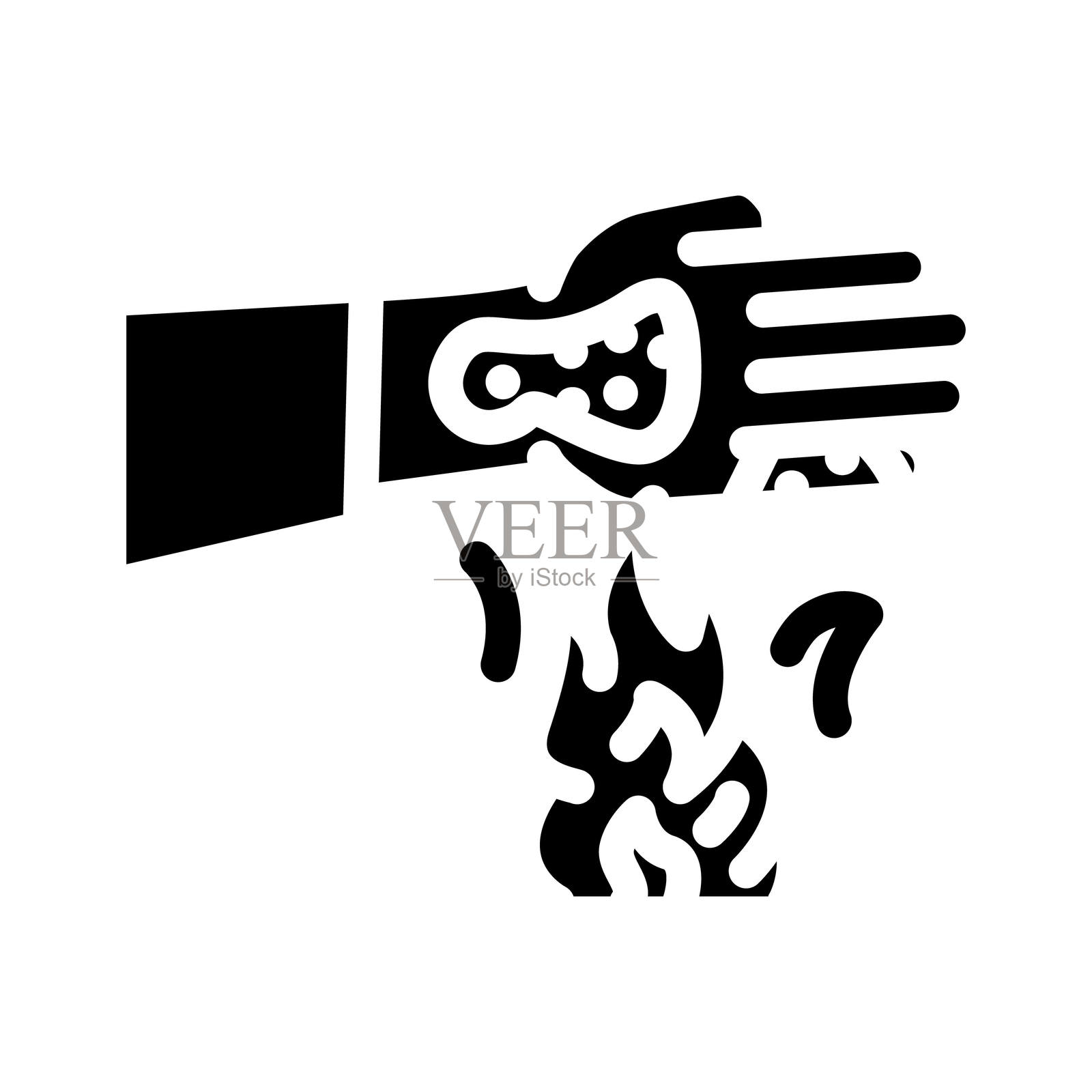 家庭烧伤事故图标插图插画图片素材