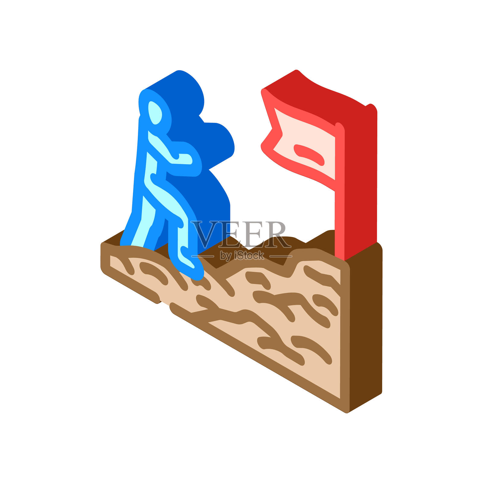 目标达成成功生活等距图标矢量插图插画图片素材