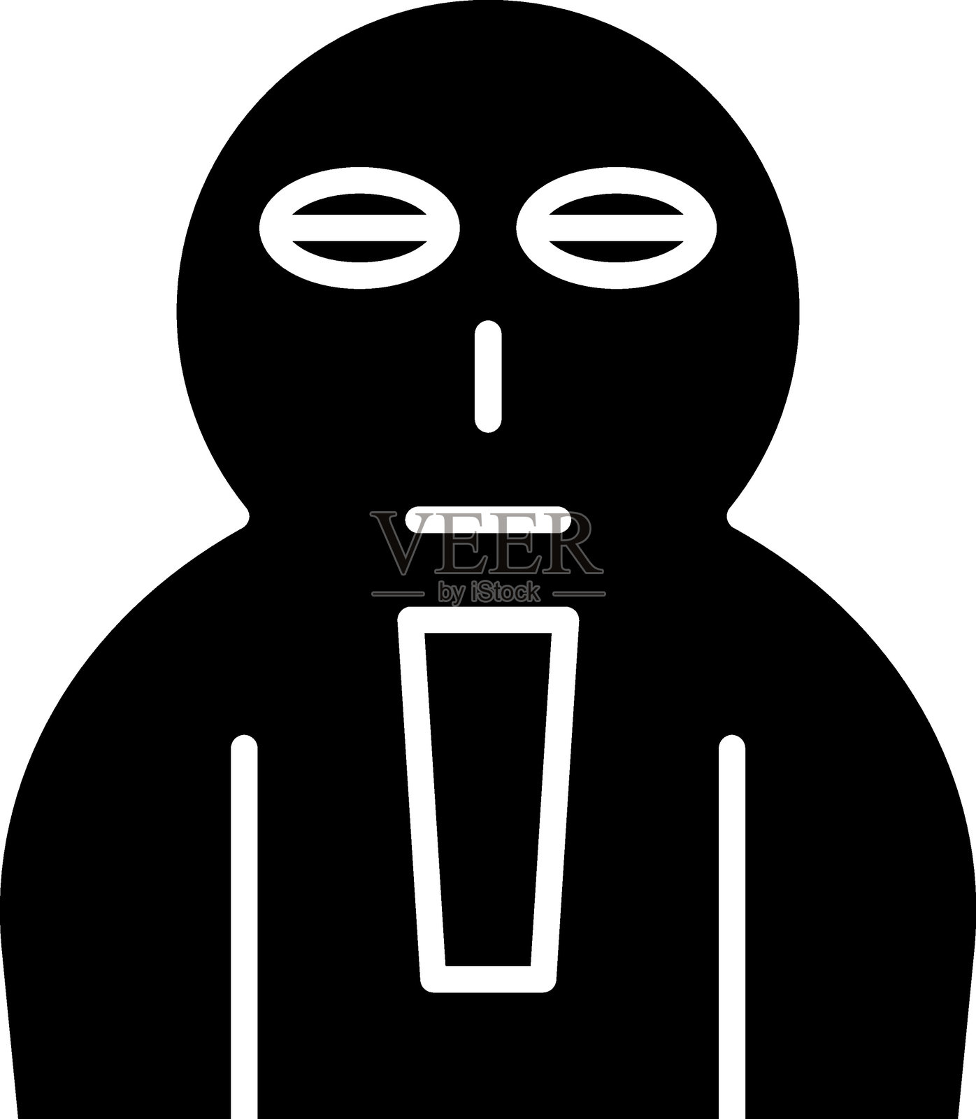 棺材脸图标风格插画图片素材