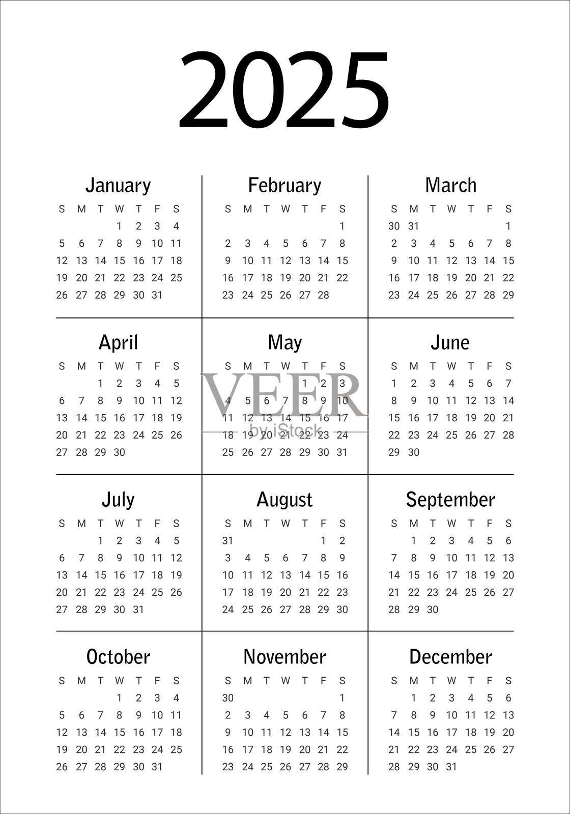 2025年日历插画图片素材