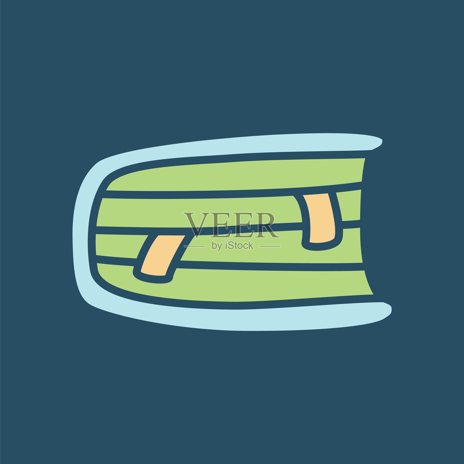 涂鸦书或笔记本图标，带书签，手绘细线风格插画图片素材