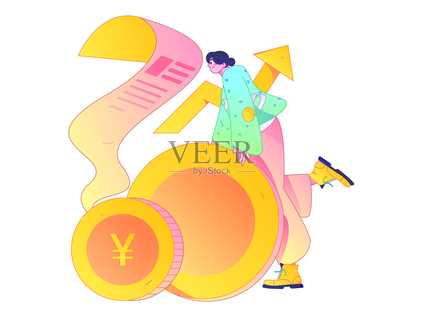 互联网金融管理投资扁平化矢量概念操作手绘插图插画图片素材