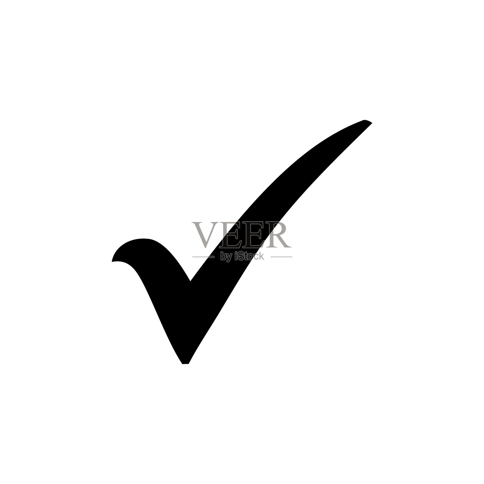 黑色勾号图标。黑色勾号符号，矢量插图。插画图片素材