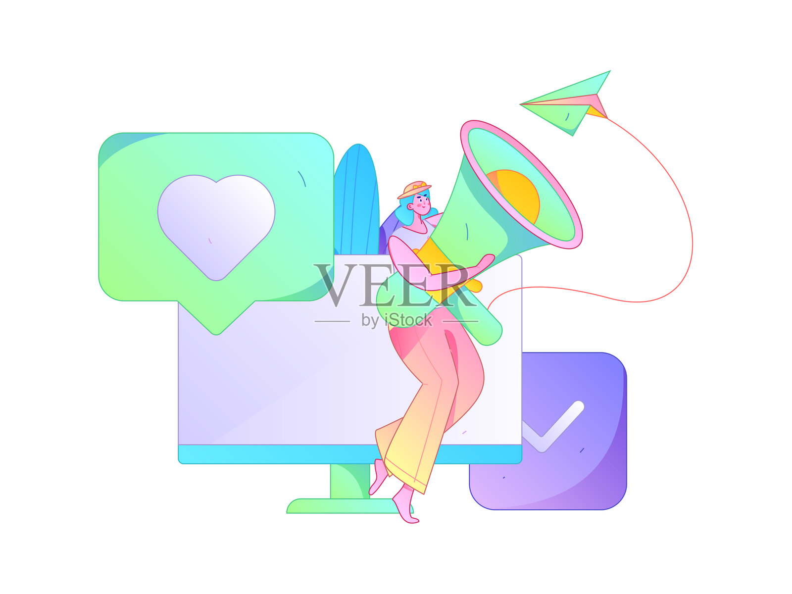 通知公告矢量创意平面手绘插图插画图片素材