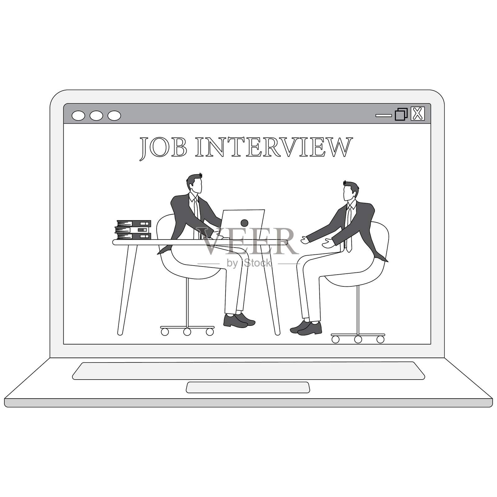 求职面试，概念，人力资源，商业，克服逆境，商人插画图片素材