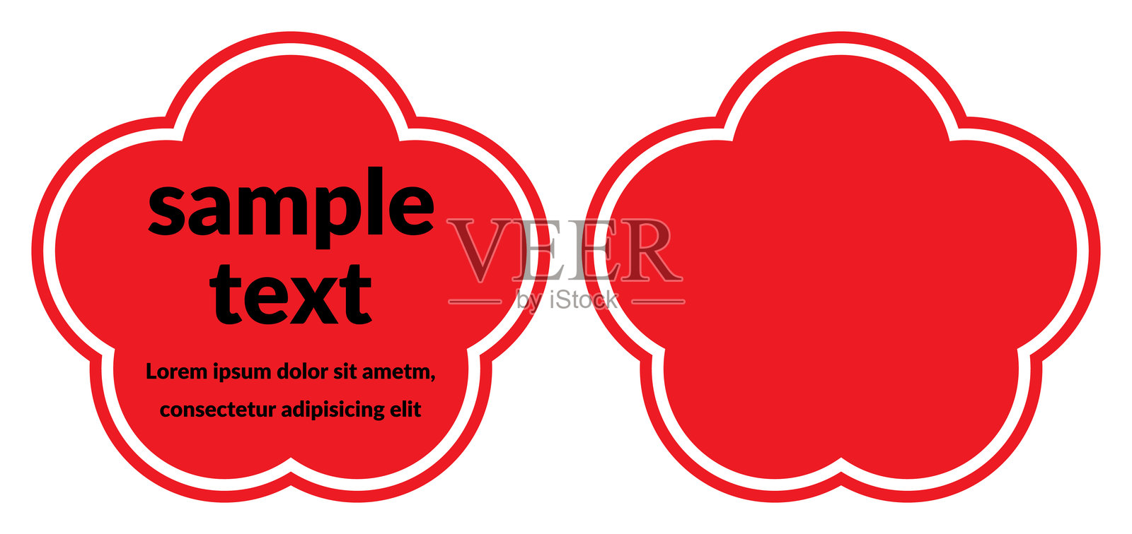 梅花树形状的红色装饰框架插画图片素材