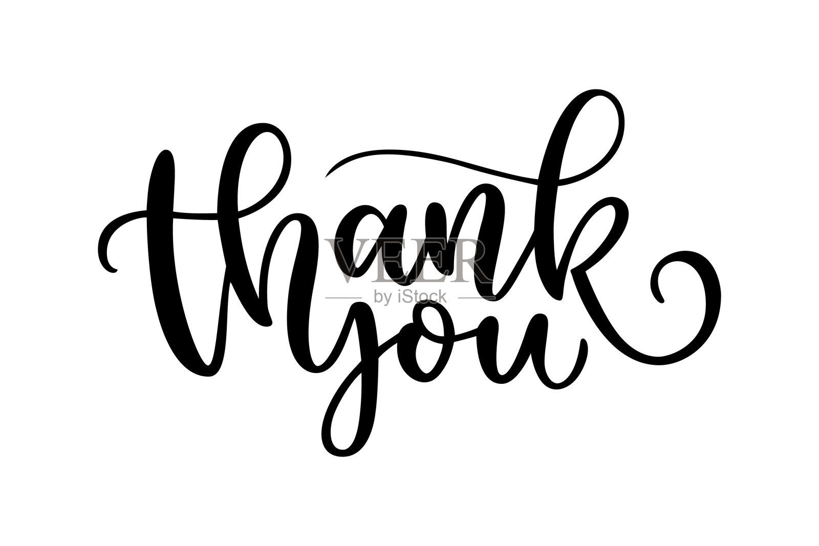 优雅手写风格的感谢书法文字，适合用于贺卡、感谢信、商业感谢信、社交媒体帖子和活动装饰。插画图片素材