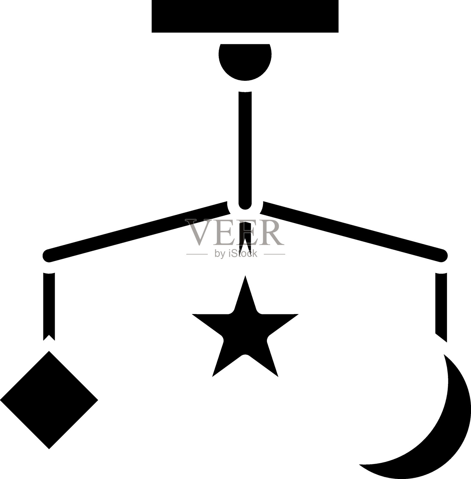 悬挂玩具图标风格插画图片素材