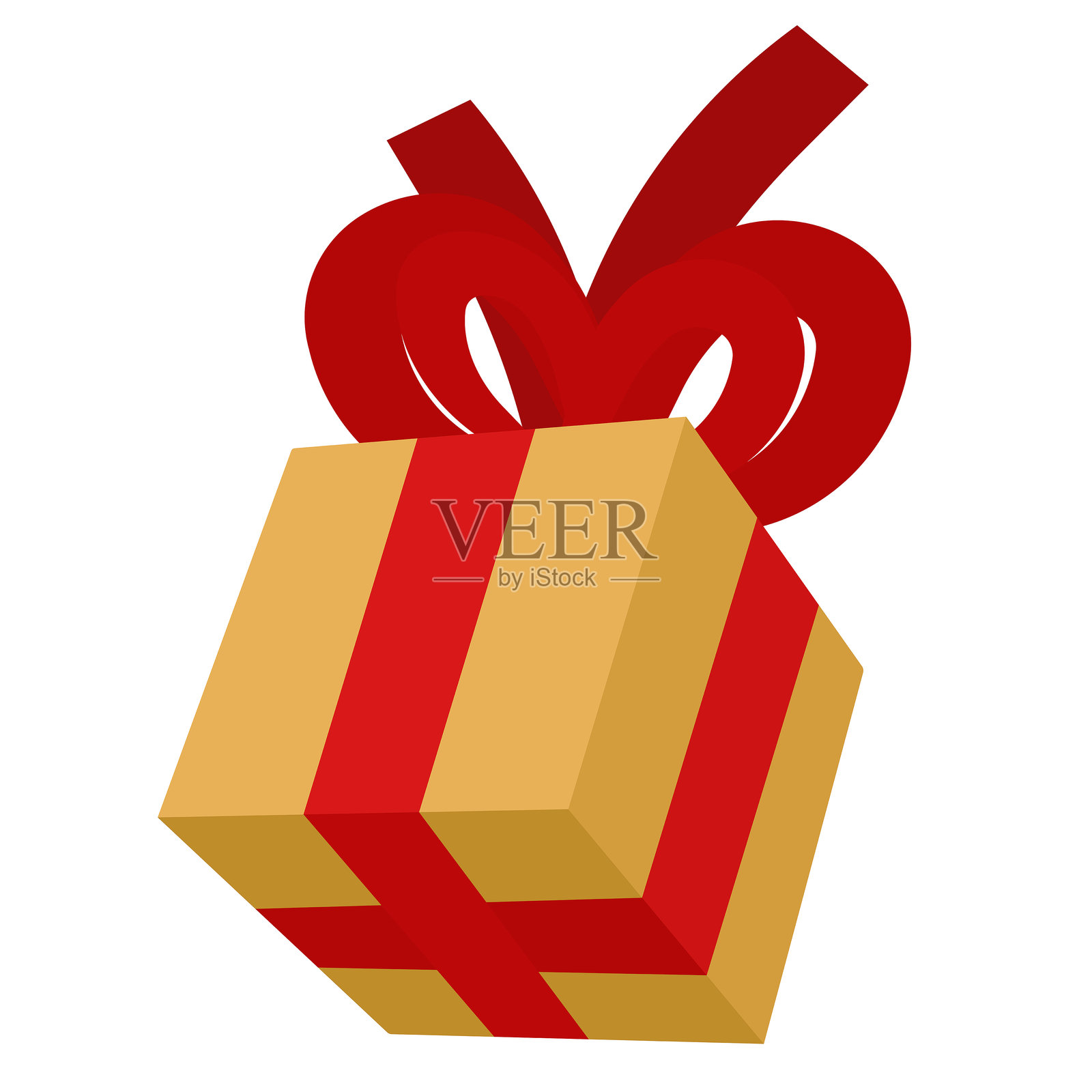 带有宽大蝴蝶结的礼品盒，节日包装配有明亮的丝带插画图片素材