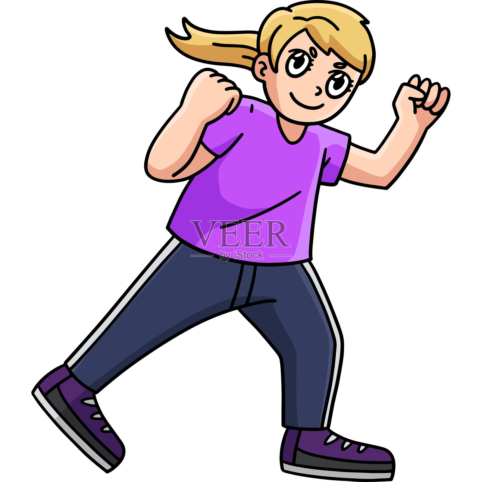 女性拳击手训练卡通剪贴画插画图片素材