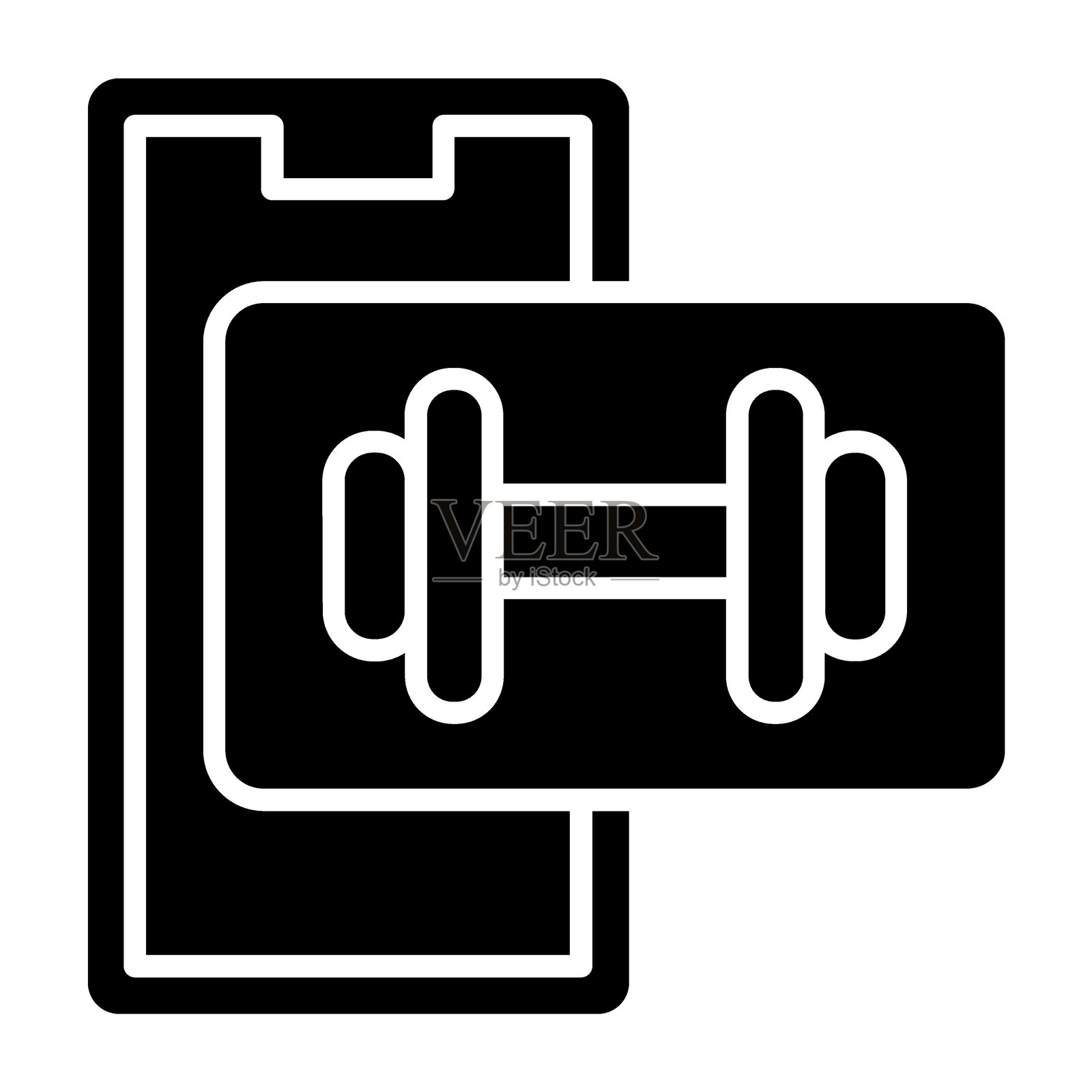 哑铃图标风格插画图片素材