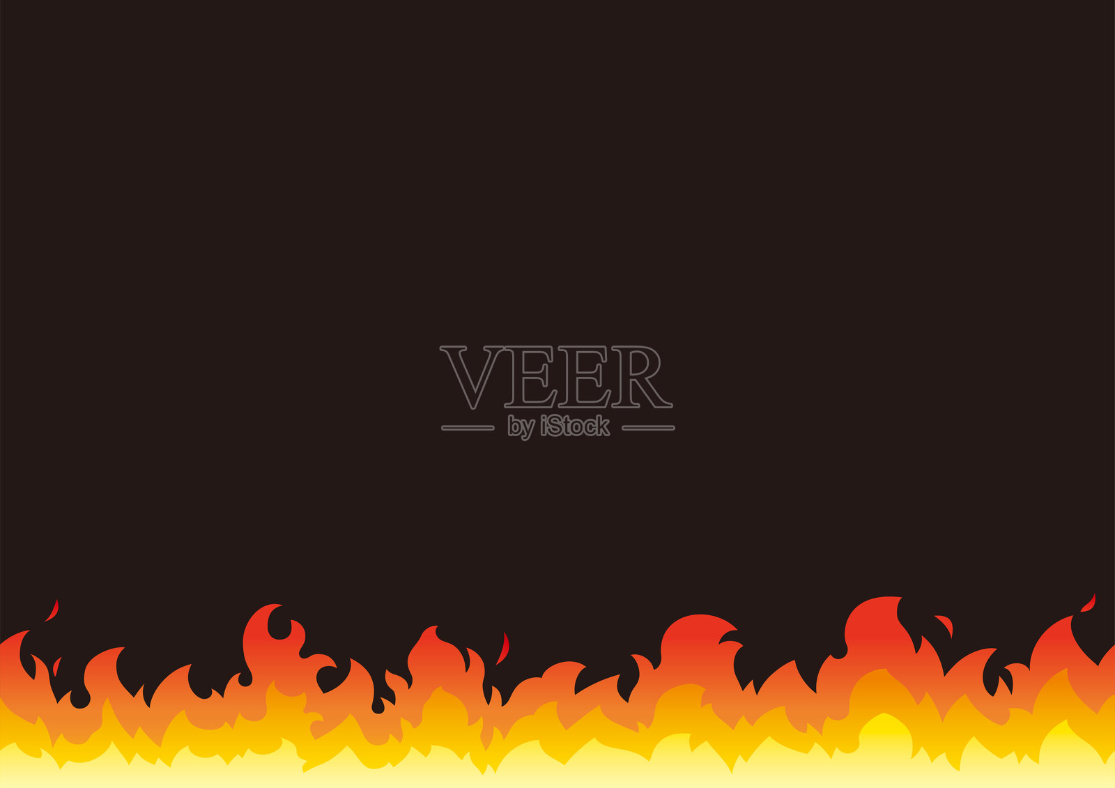 无缝火焰的框架插图。插画图片素材