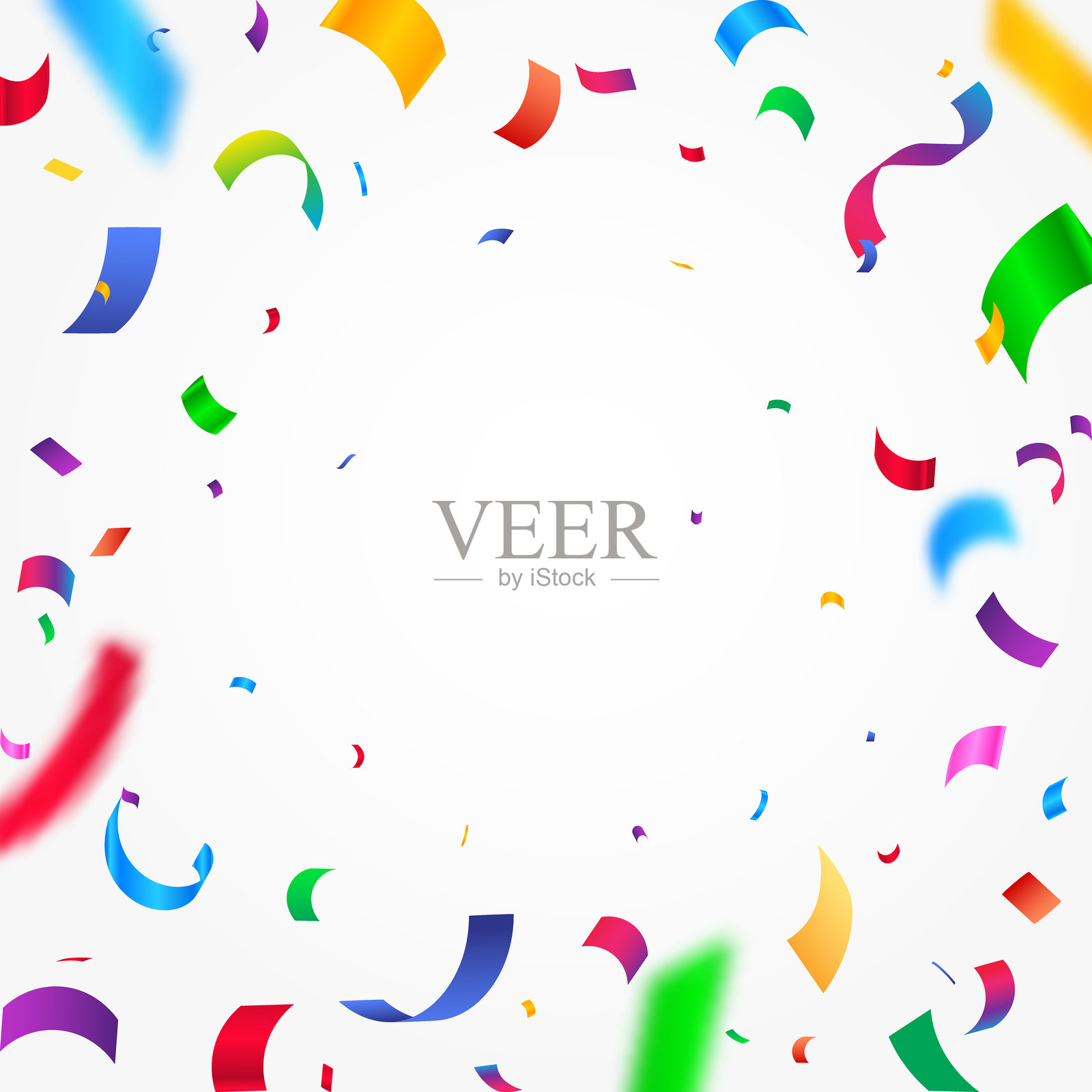 逼真的彩色五彩纸屑背景插画图片素材