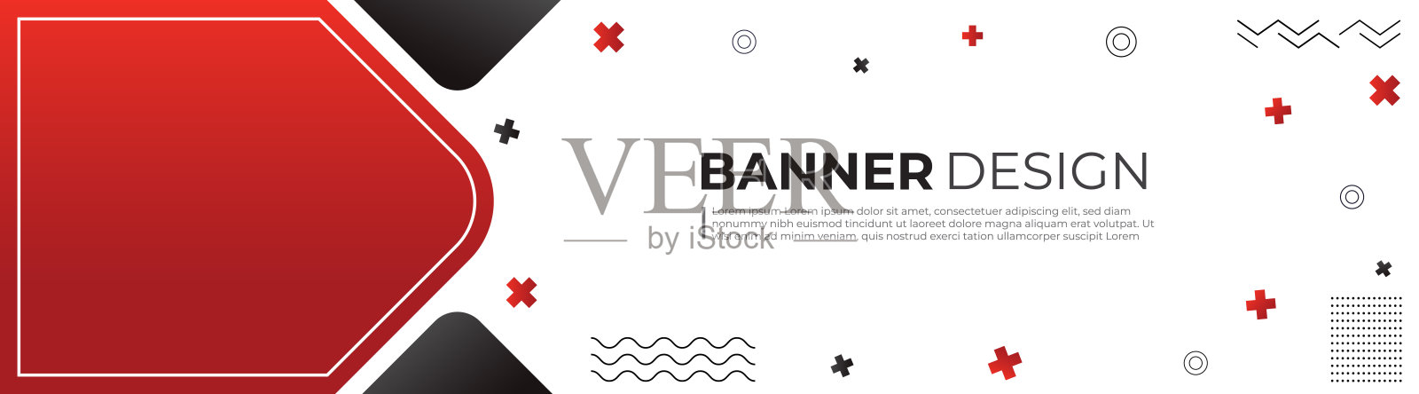 现代商业红黑色横幅模板插画图片素材