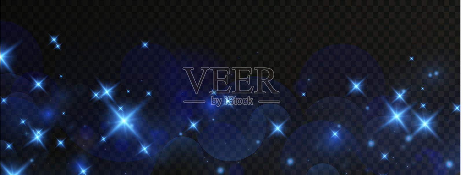 圣诞节闪烁的光点和火花叠加。闪耀的尘埃。散景灯光。蓝色节日设计。蓝色尘埃光。散景灯光效果背景。闪耀尘埃的圣诞背景。插画图片素材