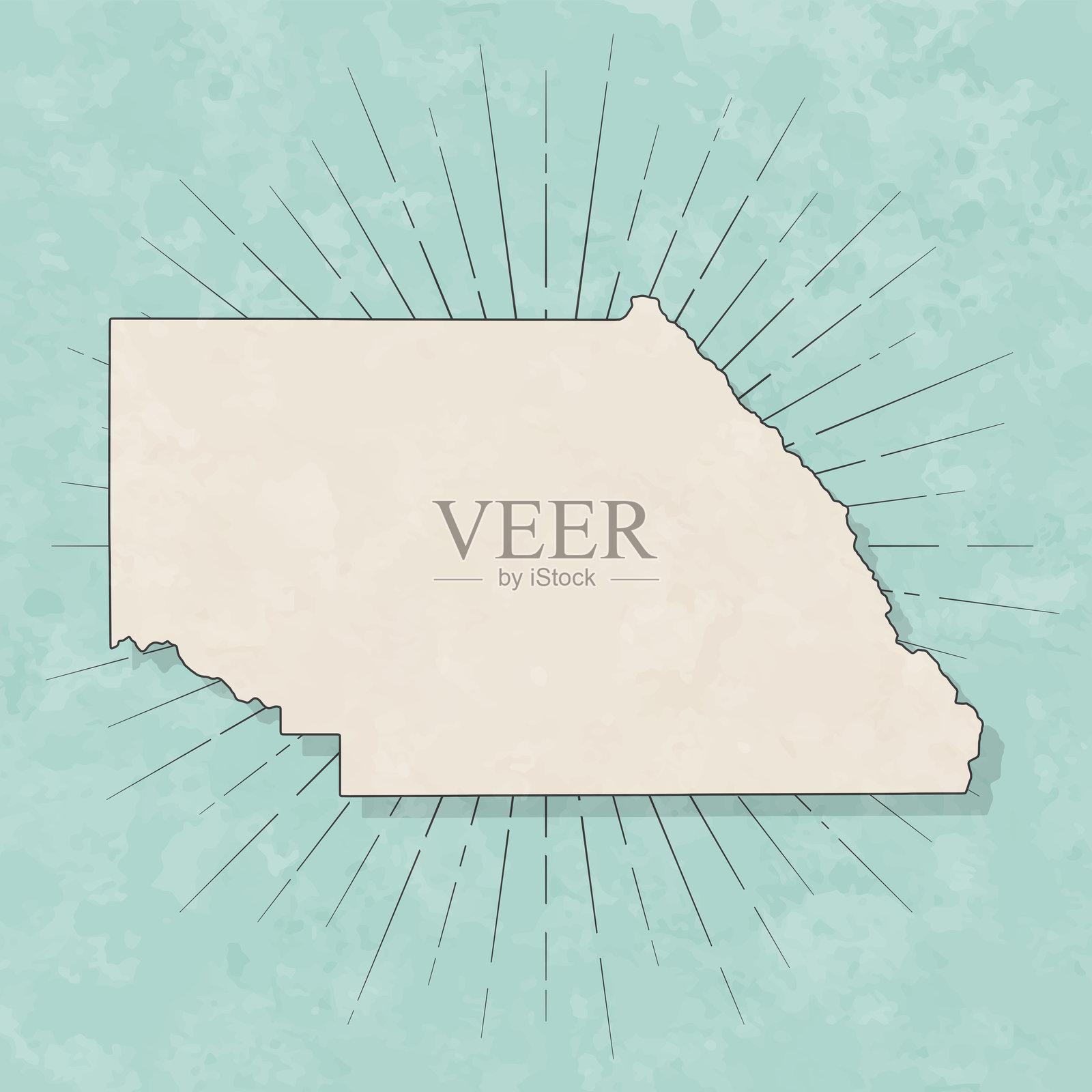 科罗拉多州萨瓜奇县。复古风格地图 - 旧纹理纸张插画图片素材