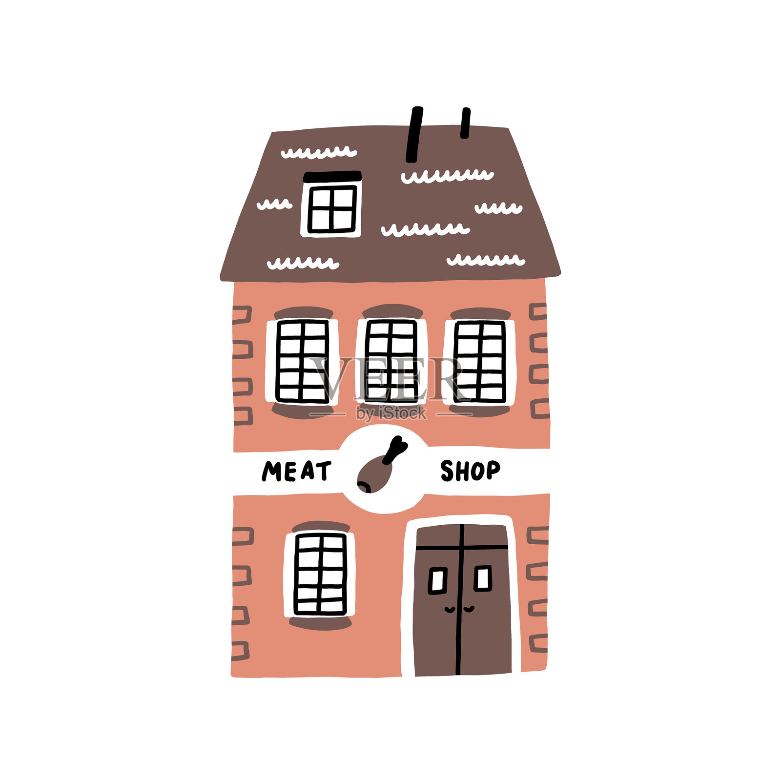 欧洲肉店插画图片素材