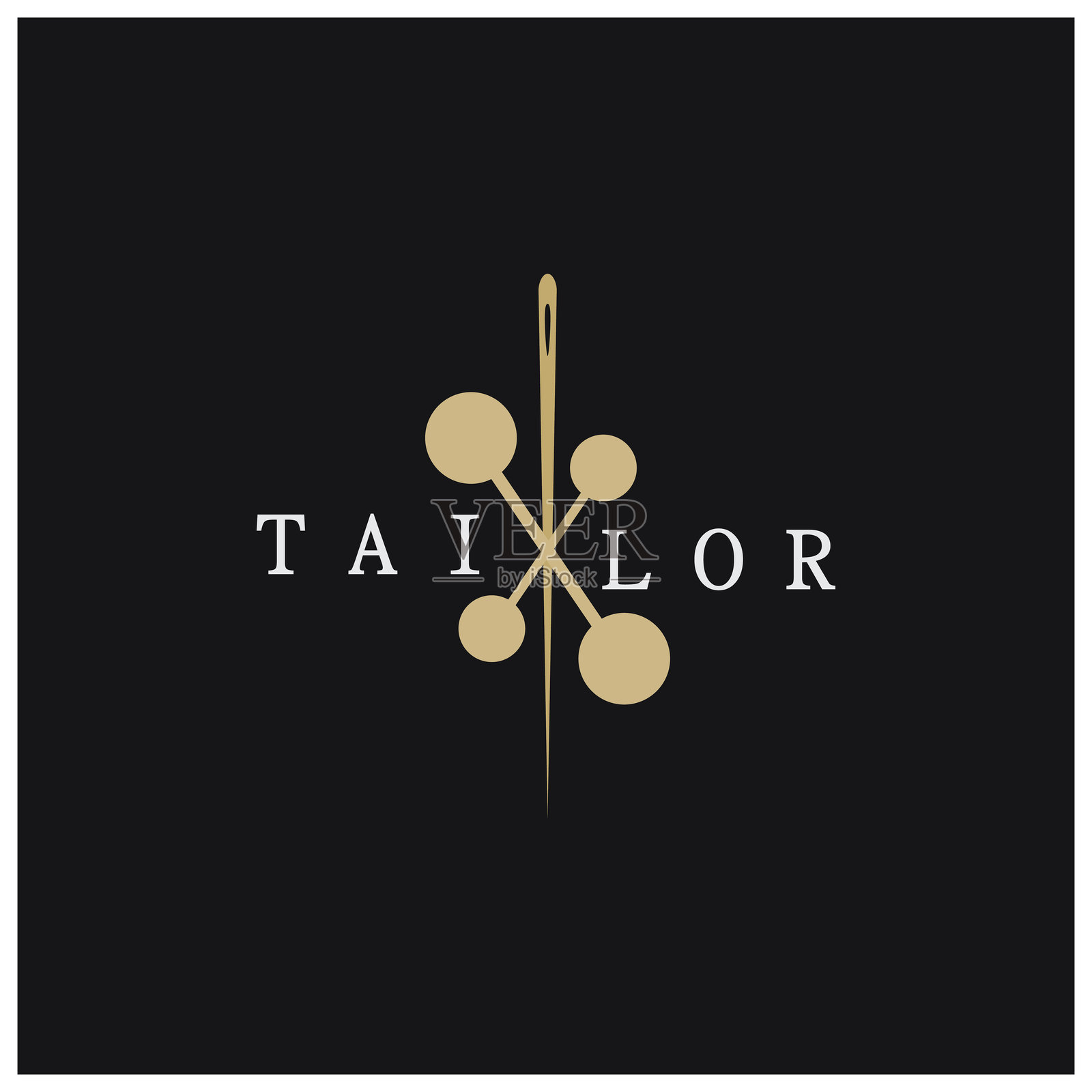 服装产品设计的裁缝标志图标插图模板，结合了衣物、线和缝纫机的按钮，适用于服装公司和时尚行业的矢量形式。插画图片素材