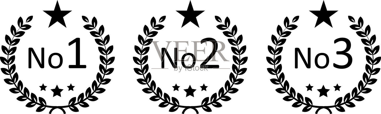 第一名桂冠矢量图标插图。插画图片素材
