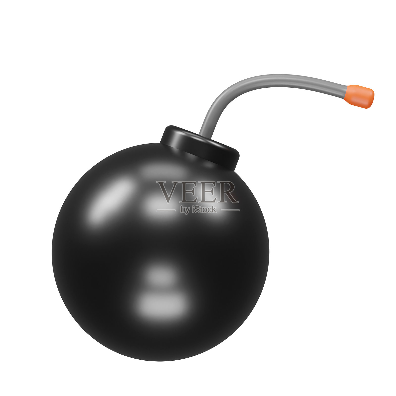 白色背景上的炸弹卡通图标元素照片摄影图片