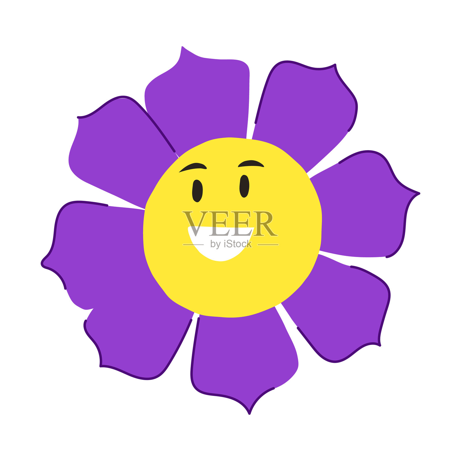 花瓣花朵面孔卡通矢量插图插画图片素材