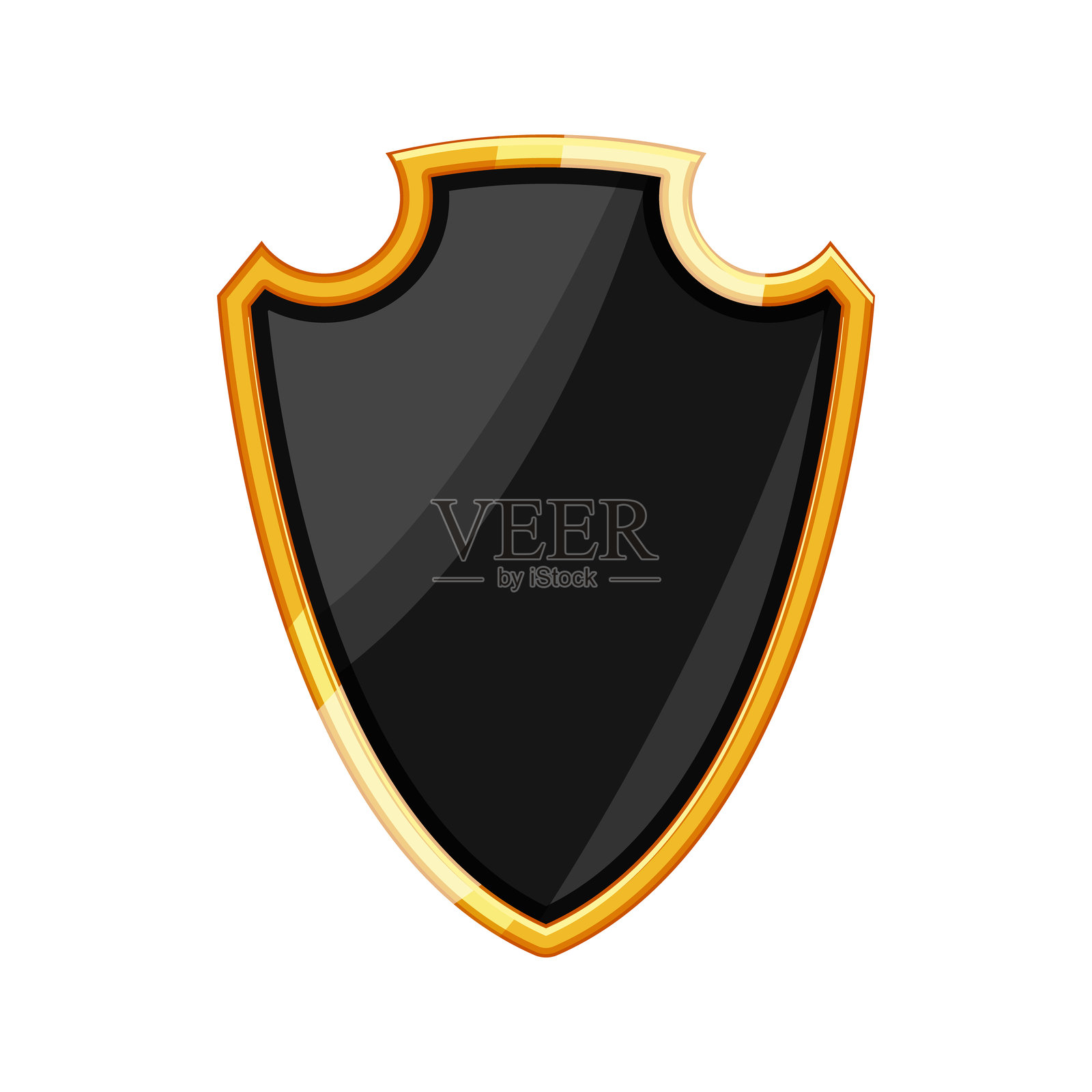 香槟酒盾牌金色奢华卡通矢量插图插画图片素材