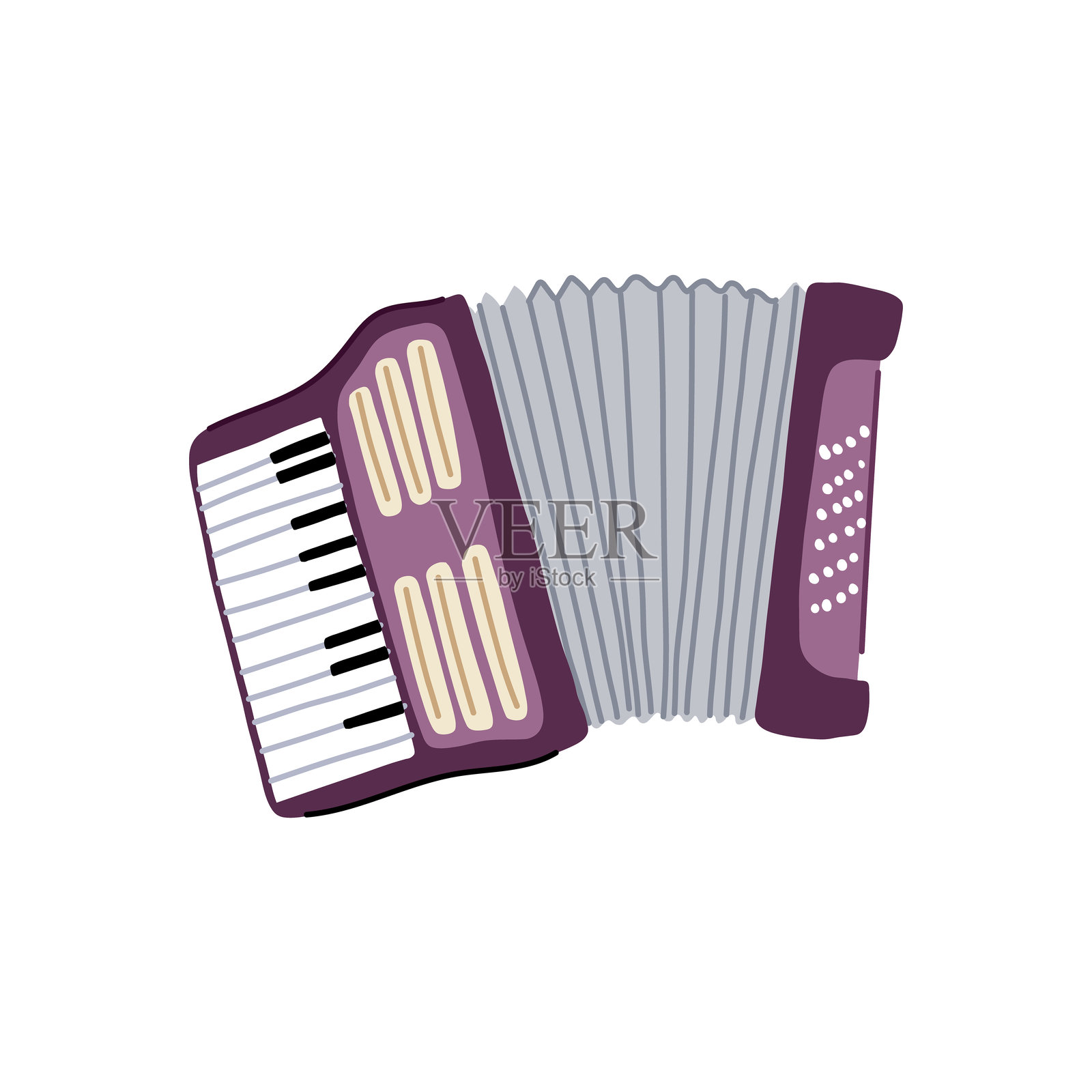 手风琴卡通矢量插图插画图片素材