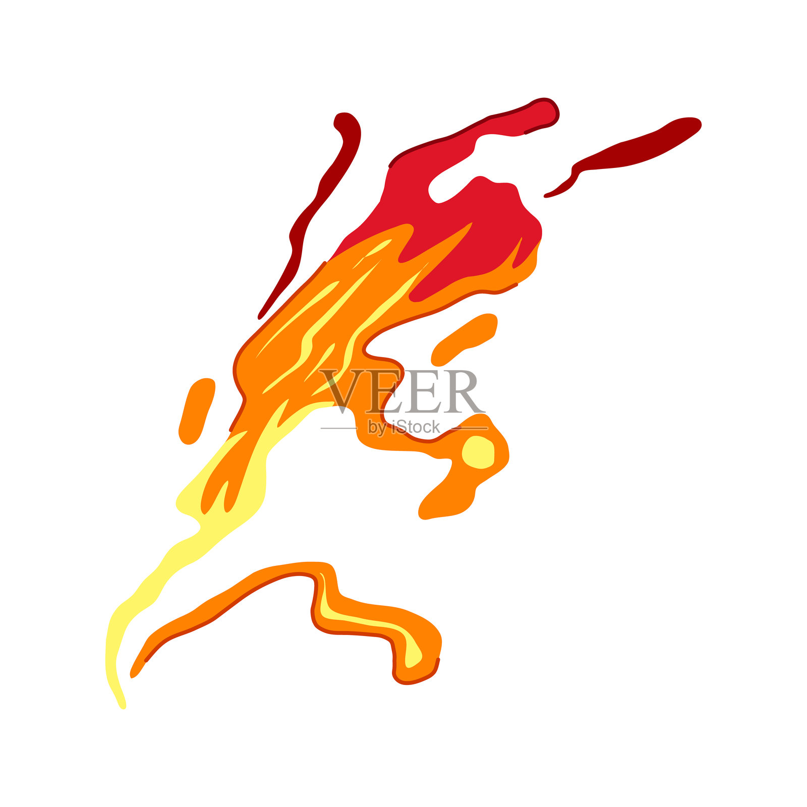 粘稠液体熔岩卡通矢量插图插画图片素材