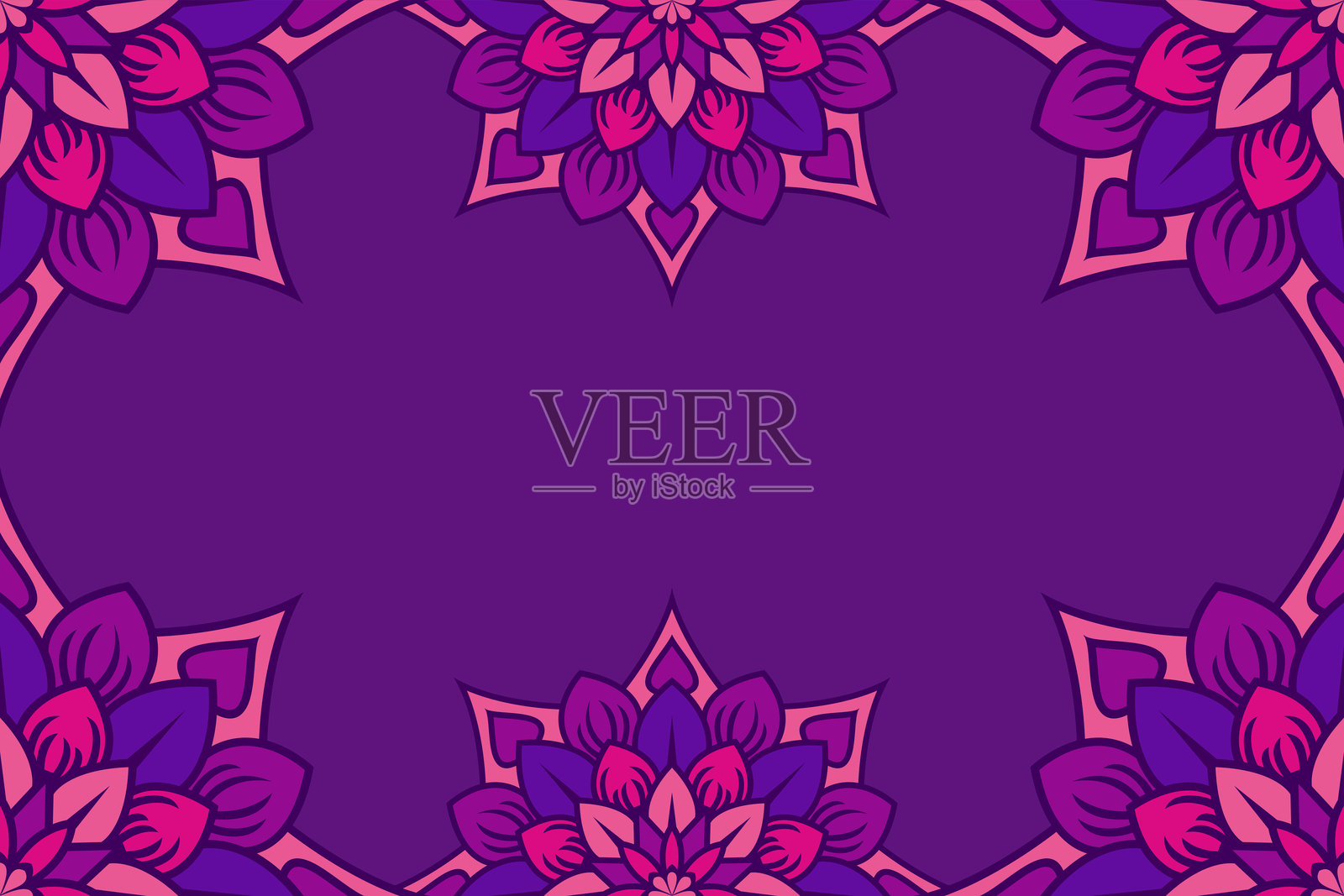 彩色曼陀罗背景插画图片素材