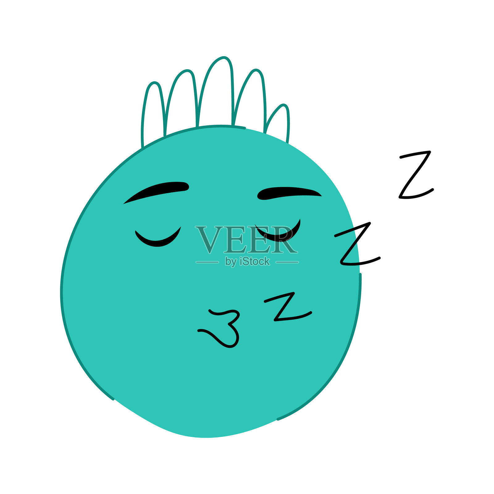 微笑的漫画脸卡通矢量插图插画图片素材