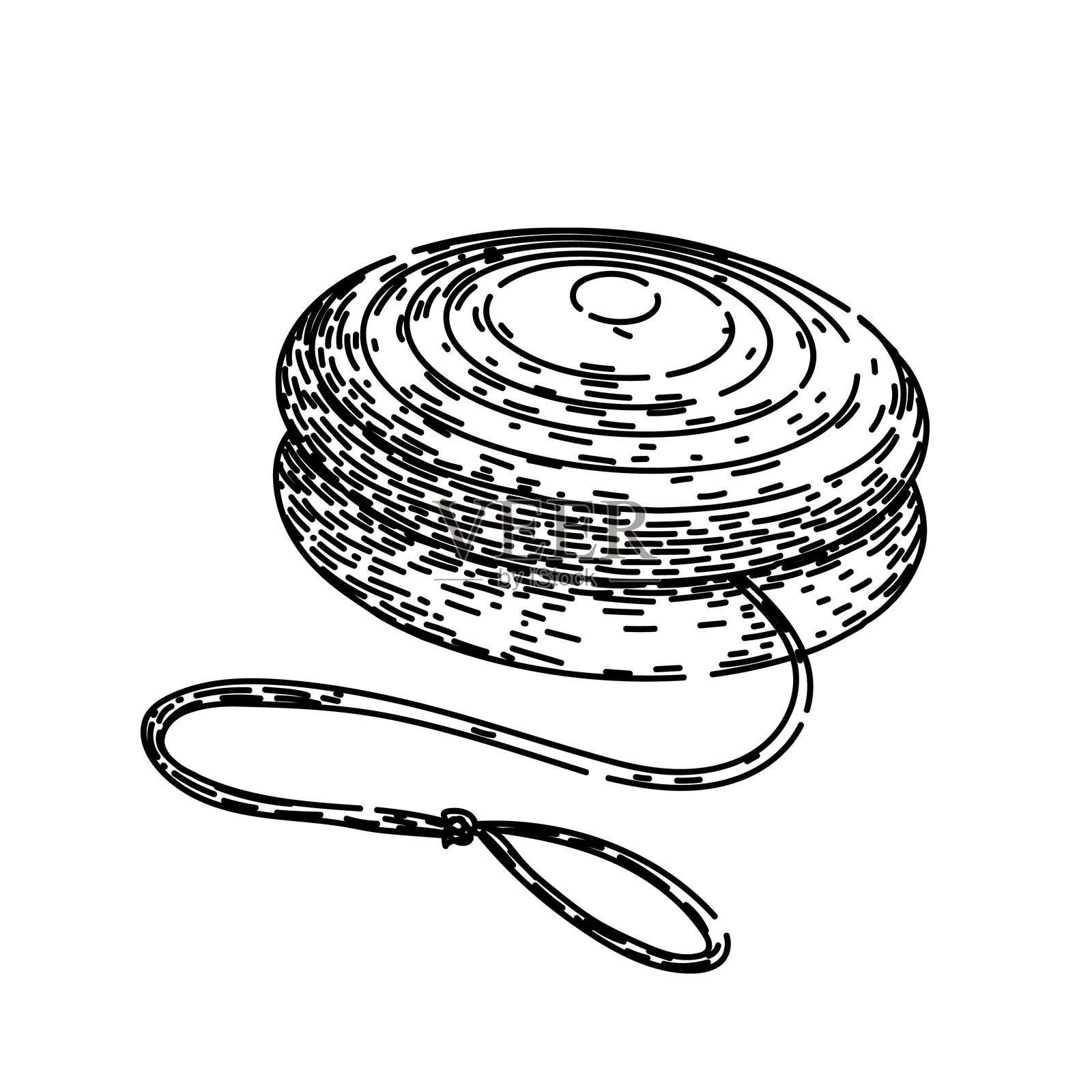 手绘矢量的回旋陀螺草图插画图片素材