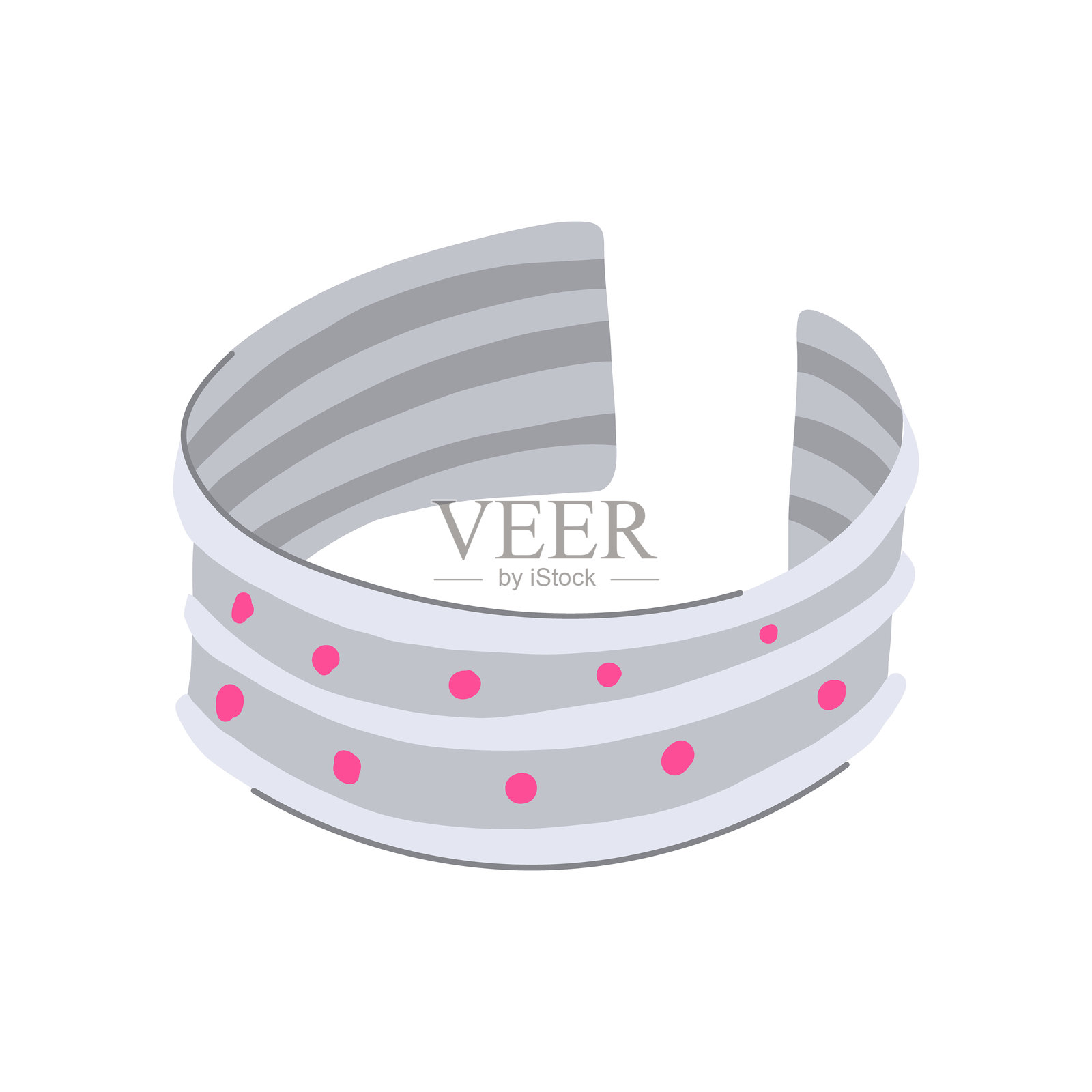 可调节银色手链卡通矢量插图插画图片素材